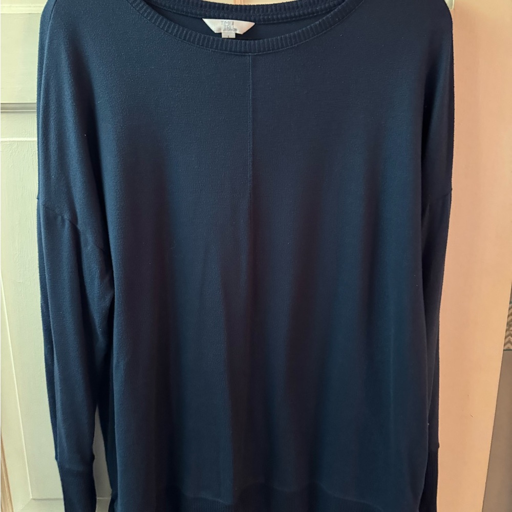 Time and Tru Deep Blue Knit Top